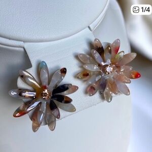 Elegant Floral Tortoiseshell Earrings